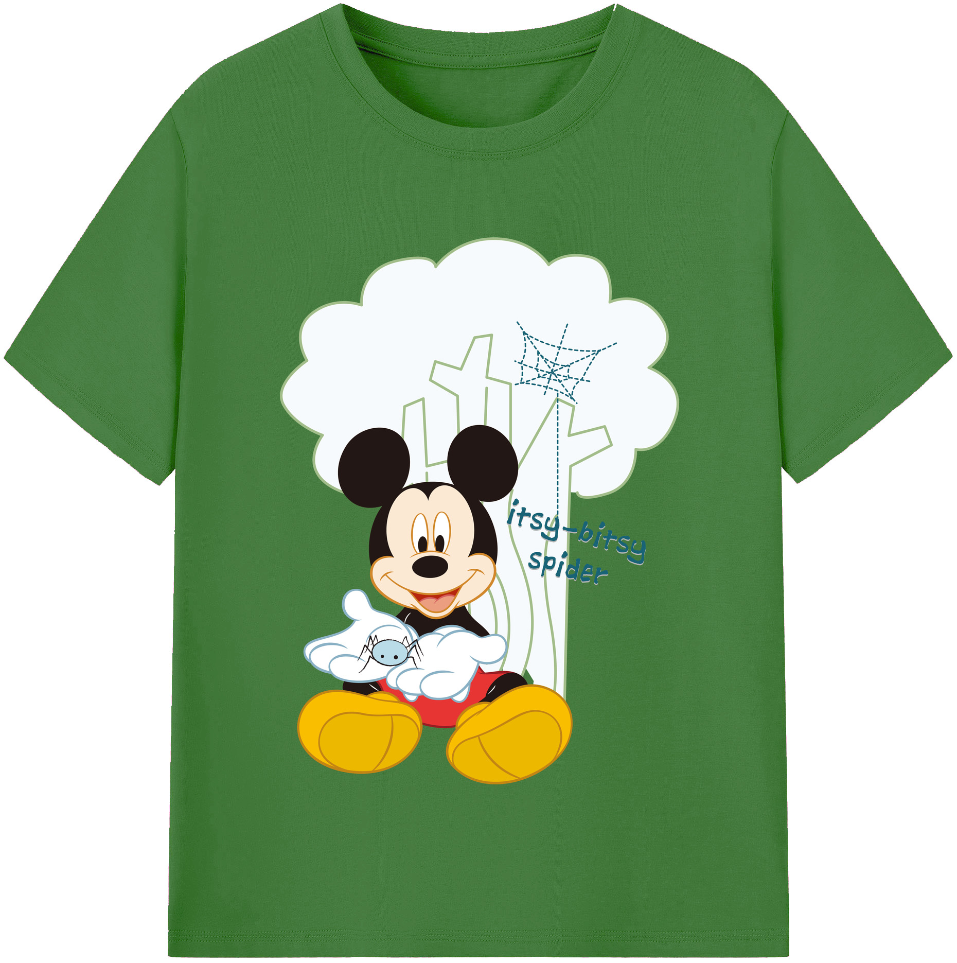 （画像用） ミッキーマウス Mickey Mouse レディースカジュアルプリントTシャツ（綿100％）